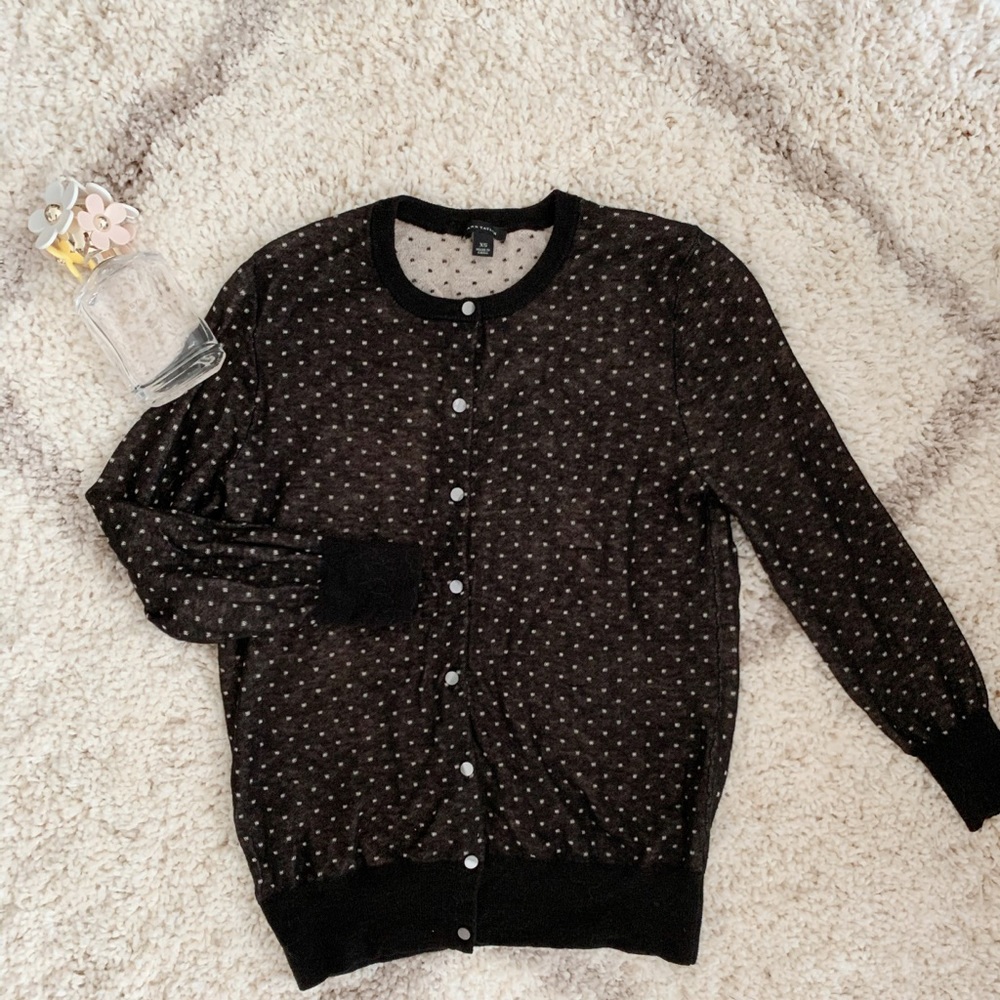 Ann Taylor Dot Pattern Cardigan